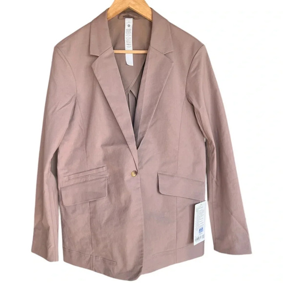 Lululemon Women's Small Relaxed-Fit Twill Blazer Jacket Taupetastic Formal - Picture 4 of 13